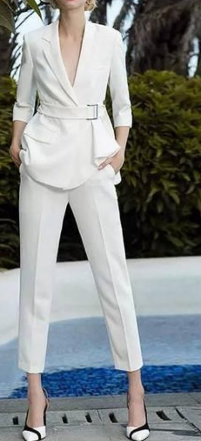 Office style white pants