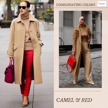 Camel and red color combo