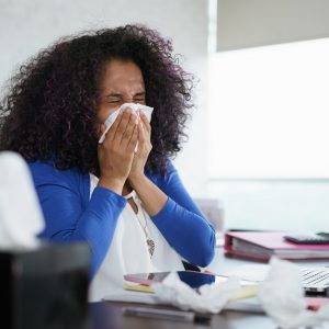 Cover your mouth and nose with a paper tissue when you sneeze.