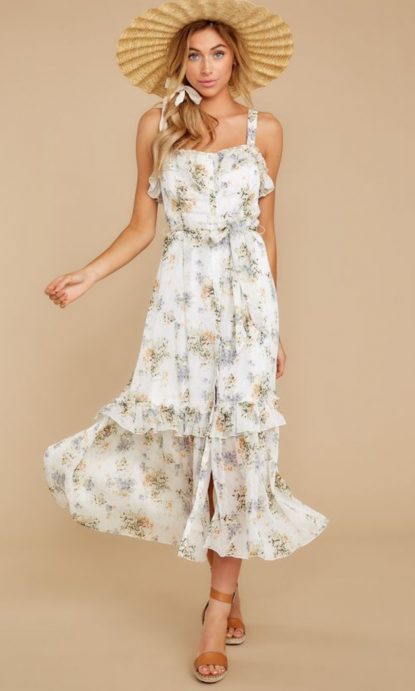 Summer floral print dress