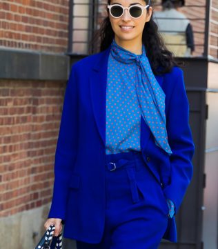 Polka dot bow tie blouse