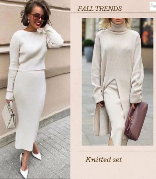 Two-piece knit set