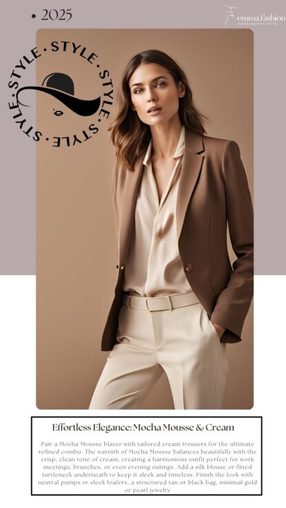 Mocha Mousse Blazer + Cream Trousers