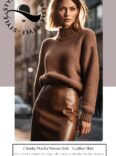 Mocha Mousse Knit + Leather Skirt