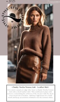 Mocha Mousse Knit + Leather Skirt