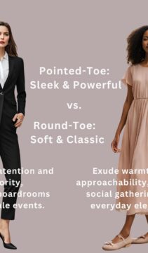 Pointed-toe and round-toe shoes styling etiquette