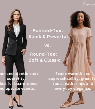 Pointed-toe and round-toe shoes styling etiquette